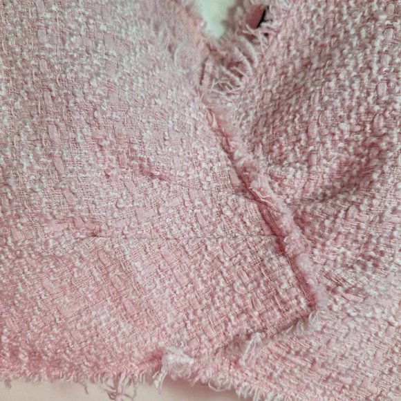 Zara Tweed Textured Weave Crop Top Size Large - Picture 3 of 8